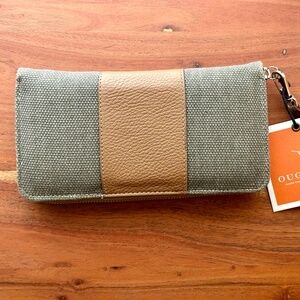 Oughton Paddock Wristlet Wallet Vintage Canvasn- NWT
